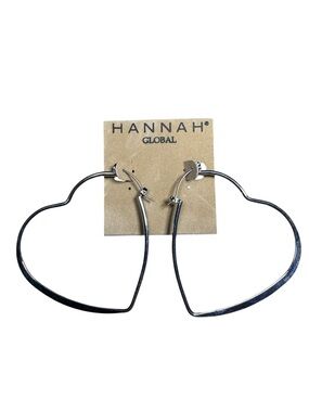 Hannah Global Heart Hoop Design Earrings
